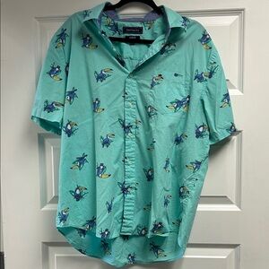 Crown & Ivy Aqua Shirt with Surfing Motif